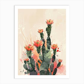 Cylindropuntia Kleiniae Minimalist Abstract 1 Art Print