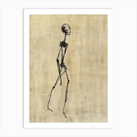 Skeleton Walking Art Print