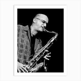 Michael Brecker American Jazz Saxophonist Line Illustration Art Print