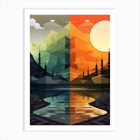 Landscape Geometric Abstract Illustration 19 Art Print