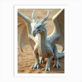 White Dragon 1 Art Print