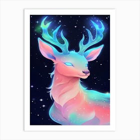 Deer In Space 1 Art Print