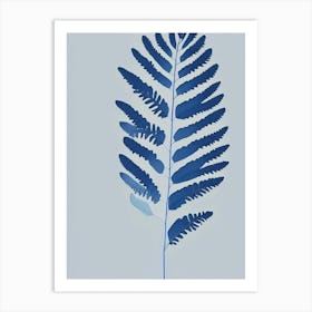 Crisped Blue Fern Simplicity Art Print