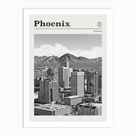 Phoenix Arizona Black And White Art Print