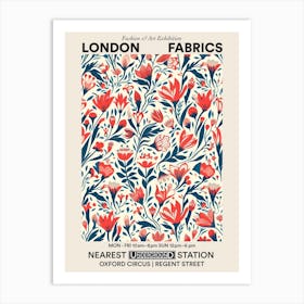 Poster Flower Jubilee London Fabrics Floral Pattern 3 Art Print