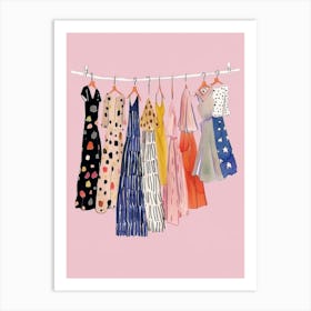 Dresses On A Line Canvas Print Art Print