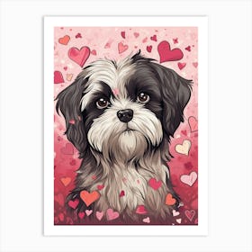 Valentines Day Shih Tzu Art Print