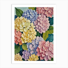 Pastel Hydrangeas no2 Art Print