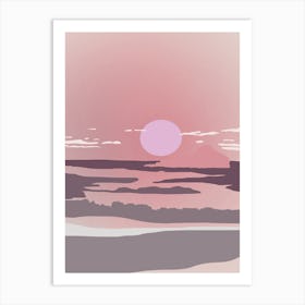 Sunset On The Beach Art Print