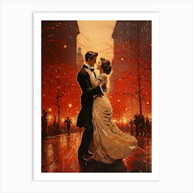 Couple Dancing In The Night Art Print