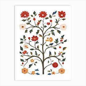 Traditional Indian Folk Art-Tree Of Life 1 Art Print