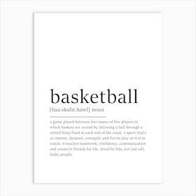 Basketball Definition Print - Basketball Gift Art Print