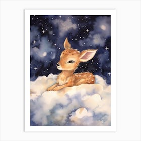 Baby Deer 9 Sleeping In The Clouds Art Print