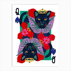 Panther Queen Of Spades Art Print