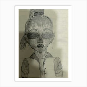 Girl In Sunglasses Art Print