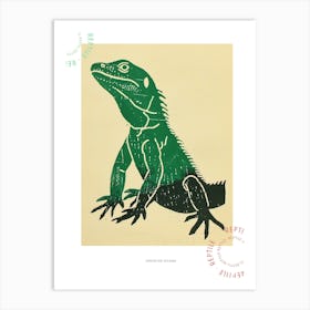 Jamaican Iguana Bold Block 1 Poster Art Print