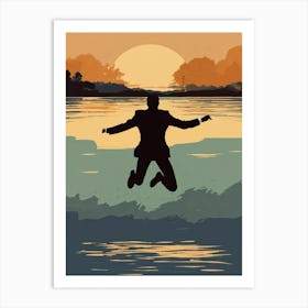 Man Jumping In Water Art Print