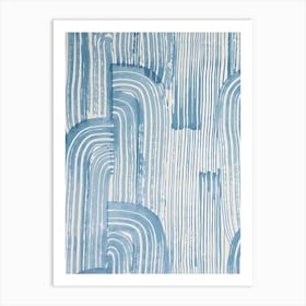 Blue And White Stripes 1 Art Print