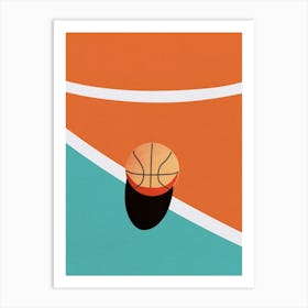 Minimal art Vintage Basketball Court Art Print