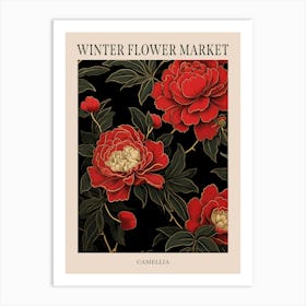 Camellia 4 Winter Flower Market Poster Art Print