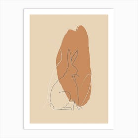 Hare - Boho, Line Art Art Print