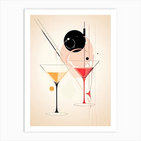 Mid Century Modern Sex On The Beach Floral Infusion Cocktail 3 Art Print