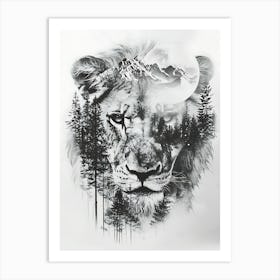 Lion In The Forest 7 Art Print