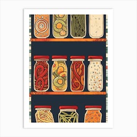 Shelf Of Abstract Pickles Art Print