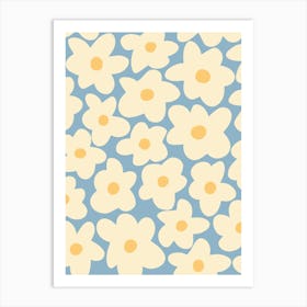 Daisies Blue Art Print