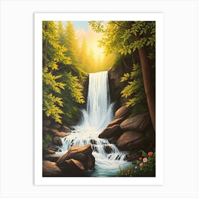 Waterfall In The Woods 1 Art Print