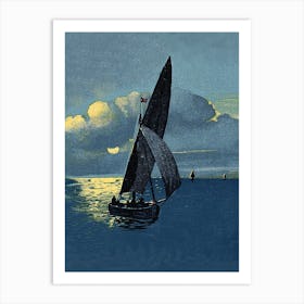 Sailing In Blue, Vintage Travel Poster Art Print