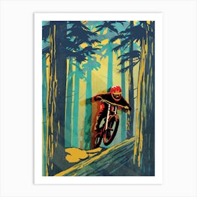 Log Jumper Mountain Biker Art Print