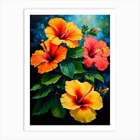 Hibiscus Flowers Art Print