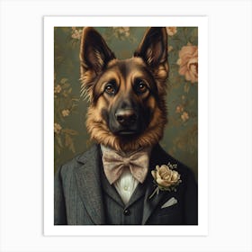 German Shepherd Dapper Gentleman Art Print