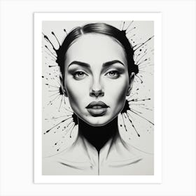 Black And White Portrait Of A Woman 4 Art Print