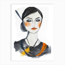 Watercolor Of A Woman Art Print