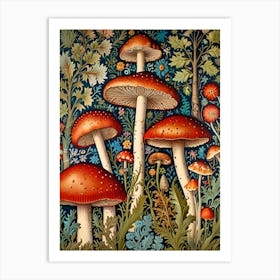 William Morris Mushrooms In The Forest 1 Art Print