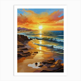 199.Golden sunset,San Francisco,USA. Art Print