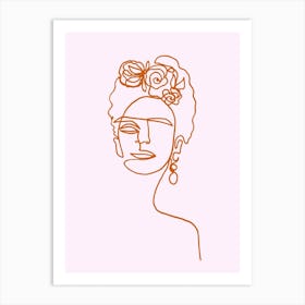 Frida Kahlo Pink Art Print