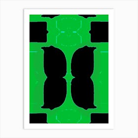 Green And Black Abstract Art Print