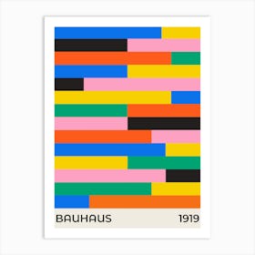 Bauhaus 1919 abstract tiles mid-century modern design Art Print