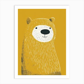 Yellow Grizzly Bear 3 Art Print