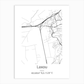 Laxou,France Minimalist Map Art Print