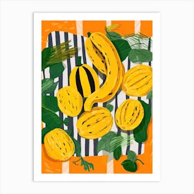 Yellow Squash Summer Illustration 1 Art Print