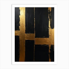 Gold And Black 3 Art Print