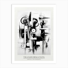Transformation Abstract Black And White 10 Poster Art Print