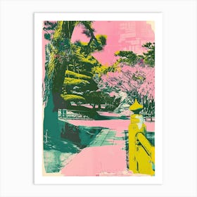 Shinjuku Gyoen National Garden Duotone Silkscreen 1 Art Print