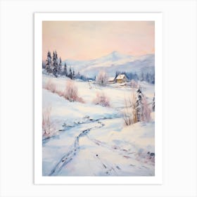 Dreamy Winter Painting Lech Austria 2 Art Print