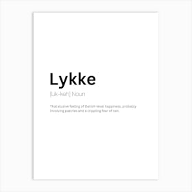 Lykke Definition Meaning Art Print