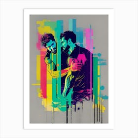 Two Men Hugging Art Print